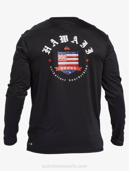 negro camiseta de surf de manga larga hawaii royal upf 50 D6T4D924 hombres Quiksilver