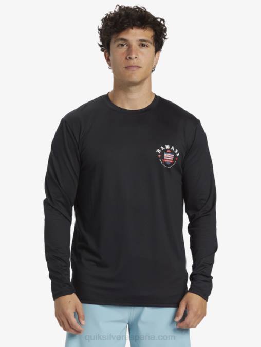 negro camiseta de surf de manga larga hawaii royal upf 50 D6T4D924 hombres Quiksilver