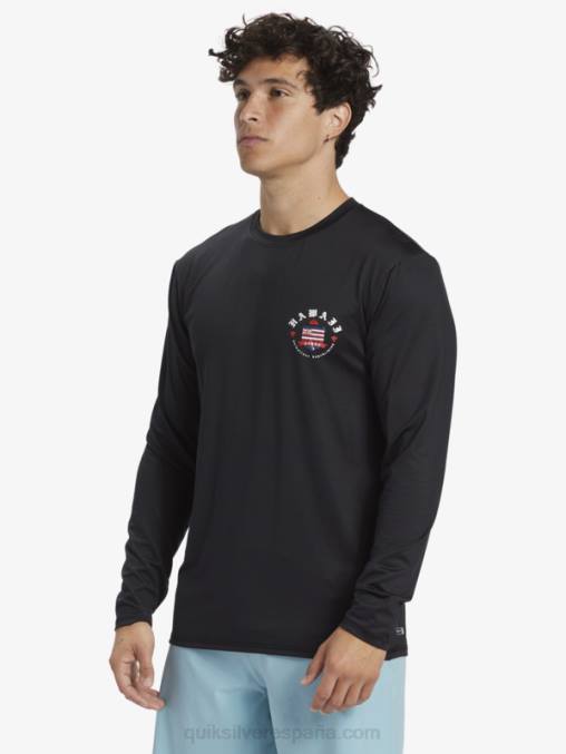 negro camiseta de surf de manga larga hawaii royal upf 50 D6T4D924 hombres Quiksilver