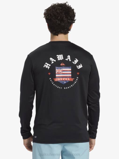 negro camiseta de surf de manga larga hawaii royal upf 50 D6T4D924 hombres Quiksilver