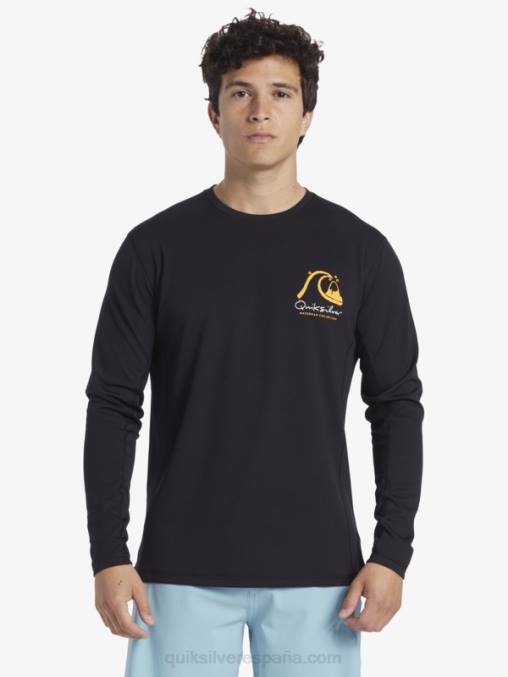 negro camiseta de surf de manga larga waterman bamboo check 2 upf 50 D6T4D261 hombres Quiksilver