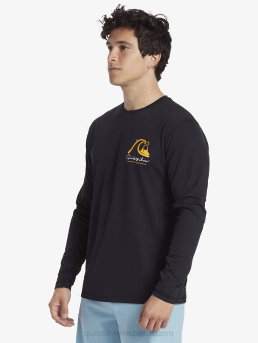negro camiseta de surf de manga larga waterman bamboo check 2 upf 50 D6T4D261 hombres Quiksilver