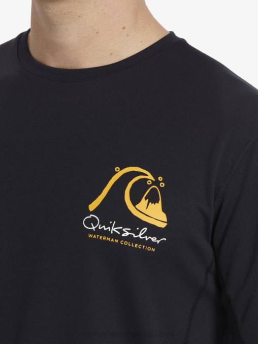 negro camiseta de surf de manga larga waterman bamboo check 2 upf 50 D6T4D261 hombres Quiksilver