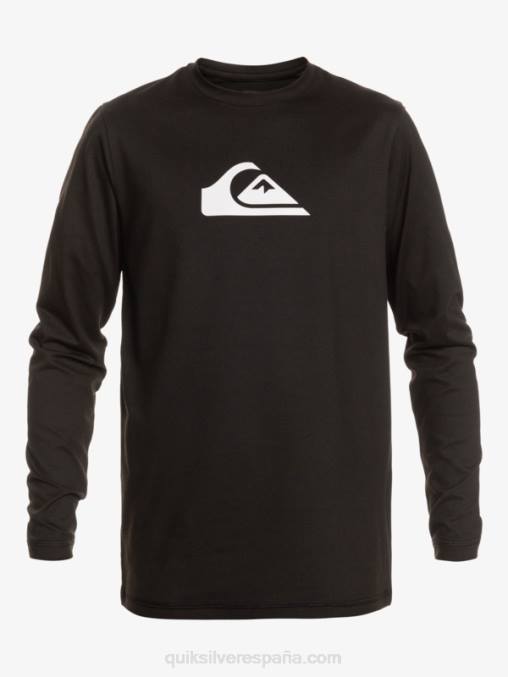 negro playera de manga larga con rayas sólidas upf 50 surf D6T4D841 hombres Quiksilver