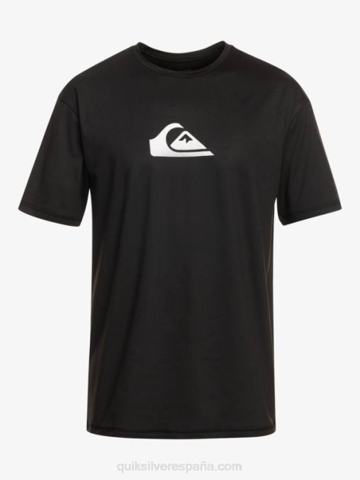 negro playera de surf de manga corta UPF 50 Solid Streak D6T4D882 hombres Quiksilver