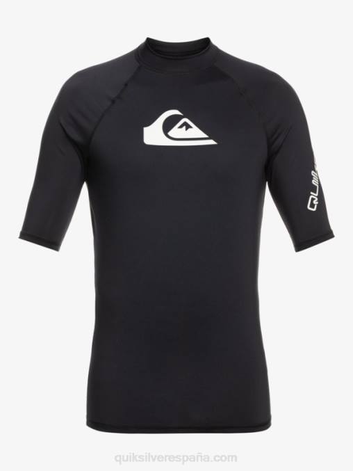 negro todos los tiempos manga corta upf 50 rashguard D6T4D811 hombres Quiksilver