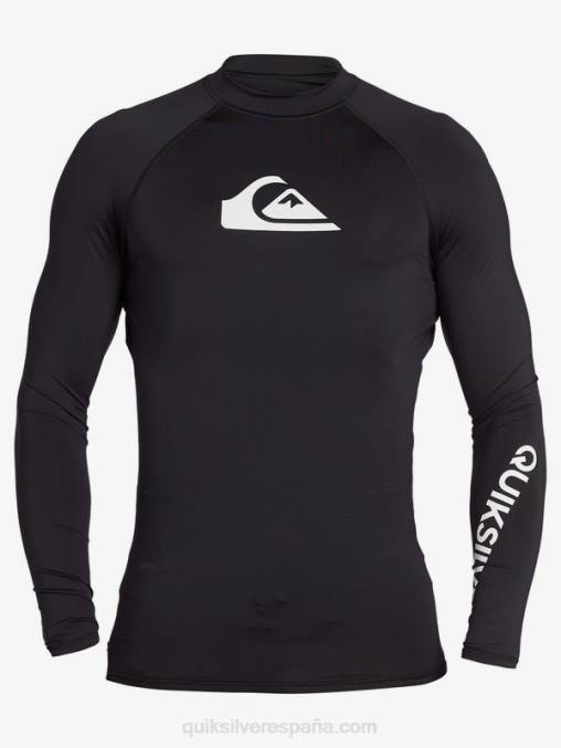 negro todos los tiempos manga larga upf 50 rashguard D6T4D1430 hombres Quiksilver