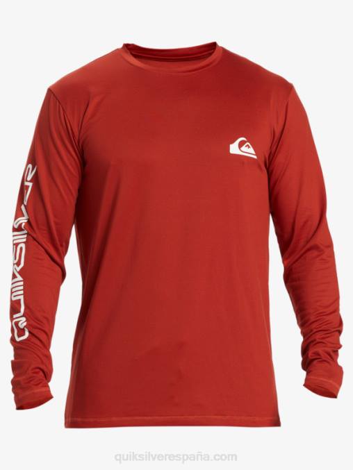 ocre rojo omni session camiseta de surf de manga larga upf 50 D6T4D403 hombres Quiksilver