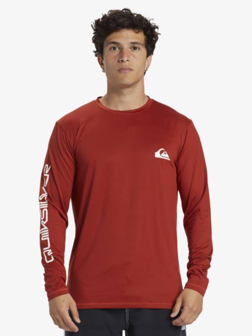 ocre rojo omni session camiseta de surf de manga larga upf 50 D6T4D403 hombres Quiksilver