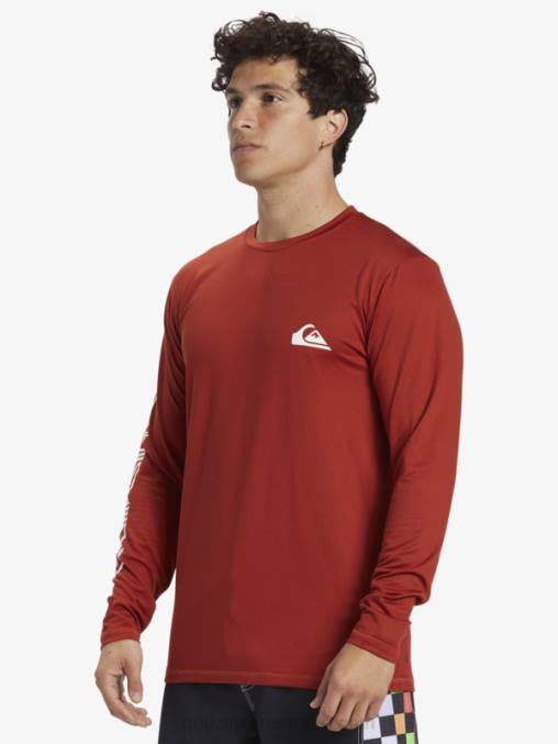ocre rojo omni session camiseta de surf de manga larga upf 50 D6T4D403 hombres Quiksilver