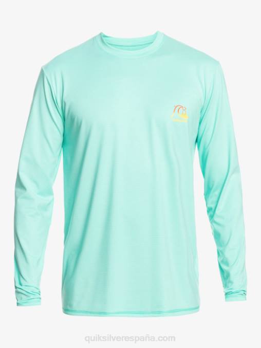 piscina verde brezo camiseta de surf heritage heather de manga larga upf 50 D6T4D1471 hombres Quiksilver