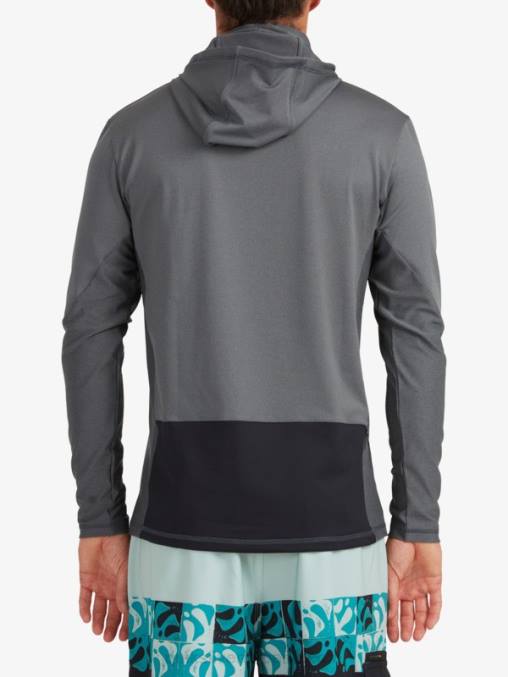 sombra oscura camiseta de surf de manga larga con capucha upf 50 de pescador de waterman D6T4D1848 hombres Quiksilver