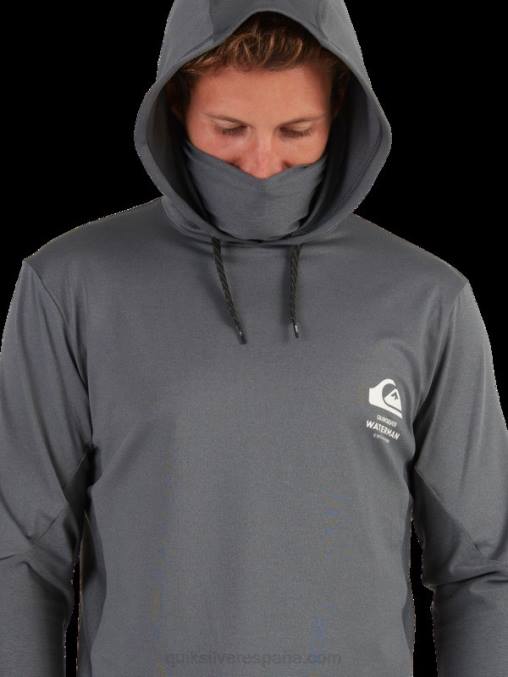 sombra oscura camiseta de surf de manga larga con capucha upf 50 de pescador de waterman D6T4D1848 hombres Quiksilver