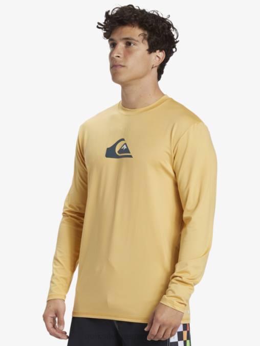 trigo playera de manga larga con rayas sólidas upf 50 surf D6T4D843 hombres Quiksilver