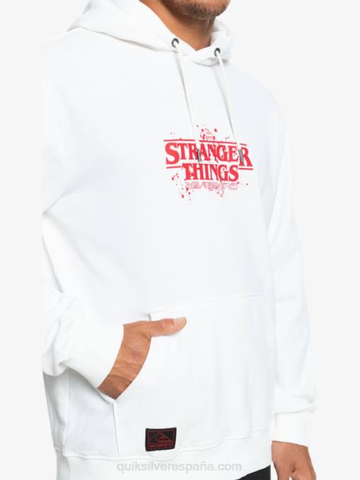 blanco sudadera con logo oficial Things D6T4D1807 hombres Quiksilver x Stranger