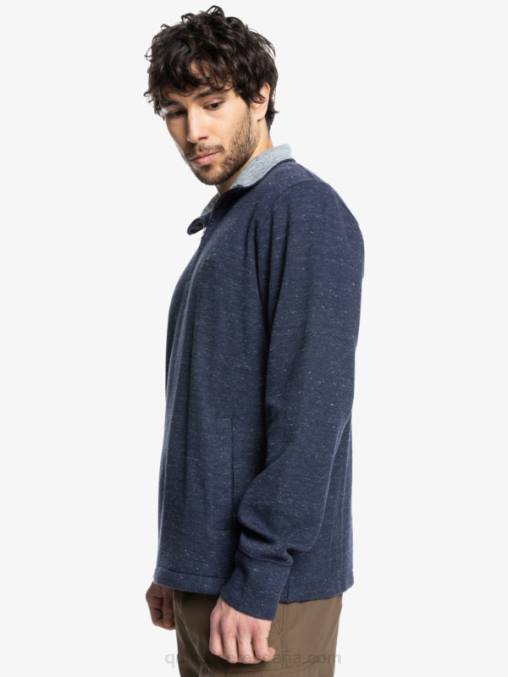 blazer azul marino jaspeado sudadera waterman pointsurf con cremallera y cuello alzado D6T4D1801 hombres Quiksilver
