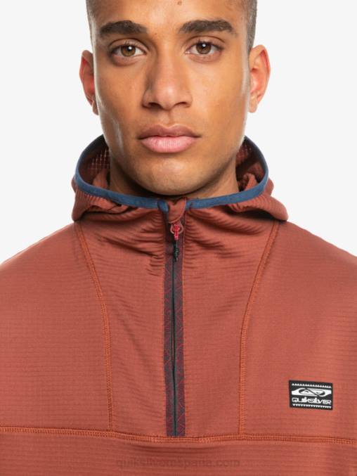 caoba sudadera con capucha y cremallera de un cuarto de punto empinado D6T4D1875 hombres Quiksilver