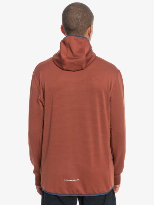 caoba sudadera con capucha y cremallera de un cuarto de punto empinado D6T4D1875 hombres Quiksilver
