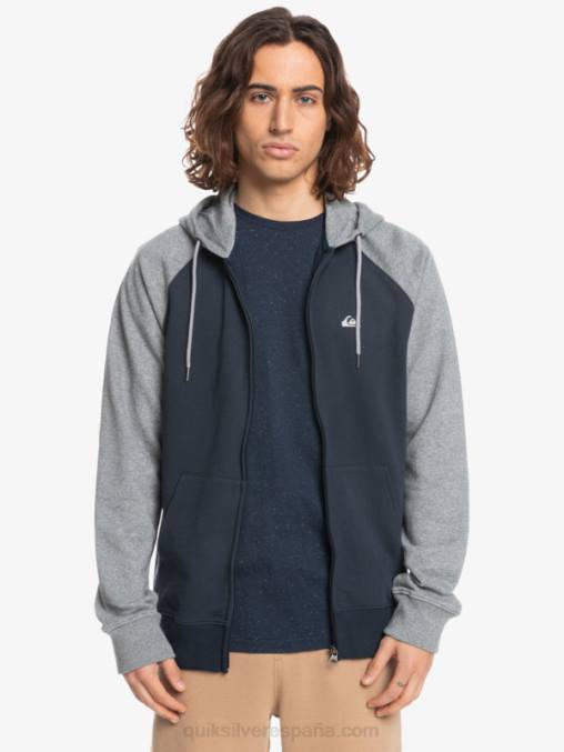 gris claro jaspeado/negro sudadera con cremallera Essentials D6T4D1514 hombres Quiksilver