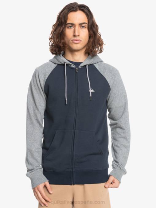 gris claro jaspeado/negro sudadera con cremallera Essentials D6T4D1514 hombres Quiksilver