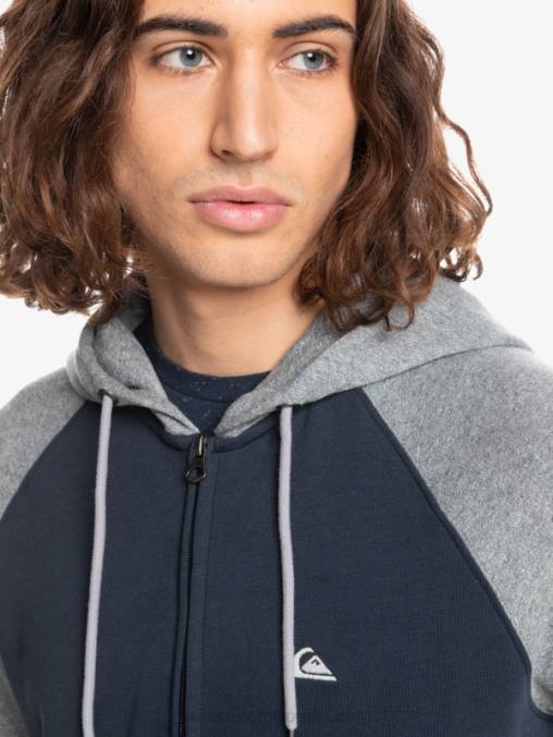 gris claro jaspeado/negro sudadera con cremallera Essentials D6T4D1514 hombres Quiksilver