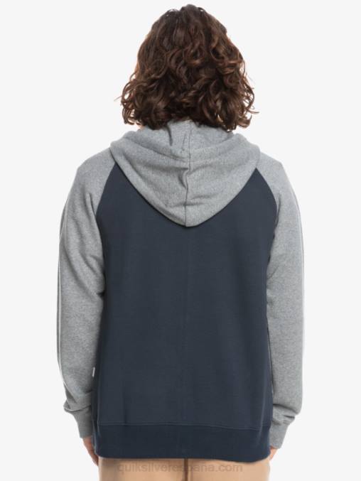 gris claro jaspeado/negro sudadera con cremallera Essentials D6T4D1514 hombres Quiksilver