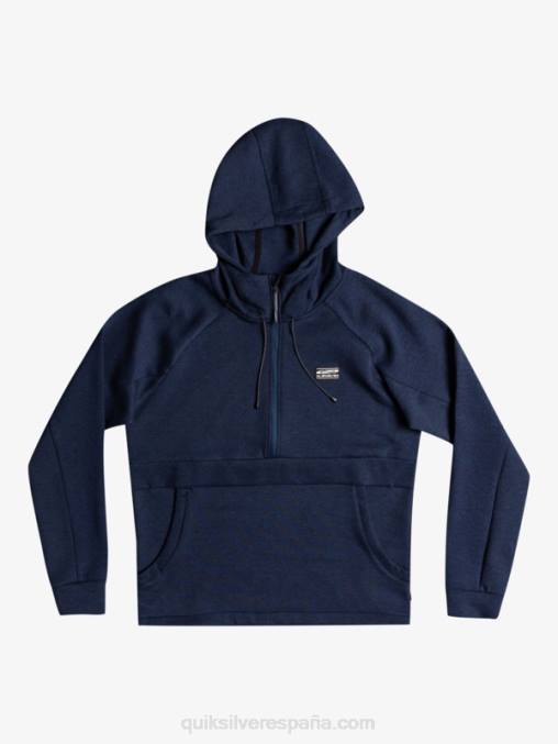 insignia azul brezo sudadera con capucha y media cremallera D6T4D1371 hombres Quiksilver