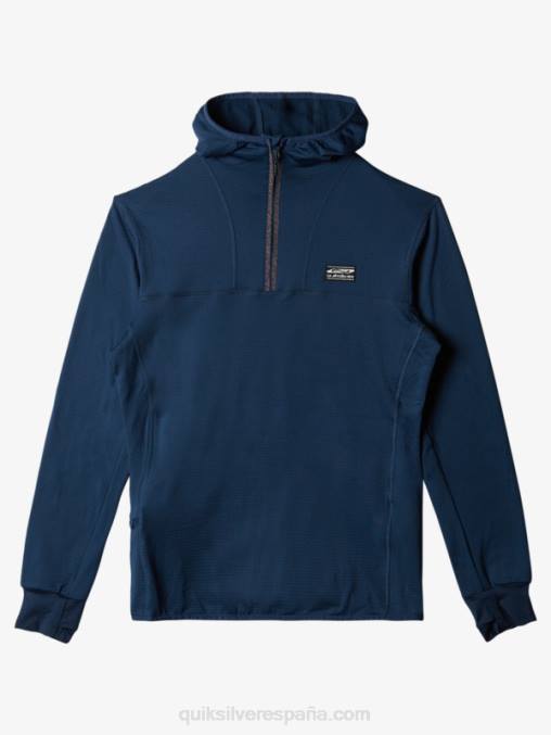 insignias azules sudadera con capucha y cremallera de un cuarto de punto empinado D6T4D1873 hombres Quiksilver