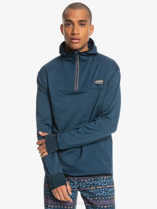 insignias azules sudadera con capucha y cremallera de un cuarto de punto empinado D6T4D1873 hombres Quiksilver