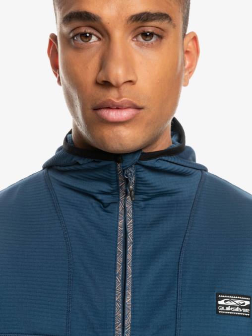insignias azules sudadera con capucha y cremallera de un cuarto de punto empinado D6T4D1873 hombres Quiksilver
