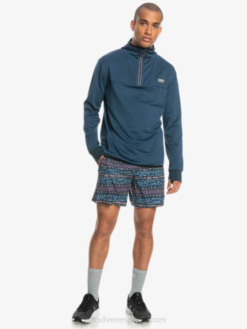 insignias azules sudadera con capucha y cremallera de un cuarto de punto empinado D6T4D1873 hombres Quiksilver