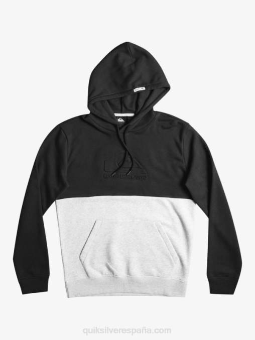 negro sudadera con capucha grabada D6T4D1681 hombres Quiksilver
