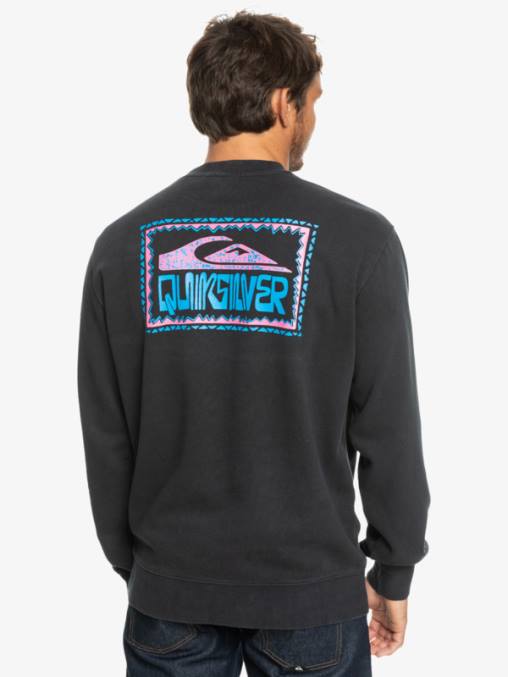 negro sudadera con diseño de losa de neón D6T4D1055 hombres Quiksilver