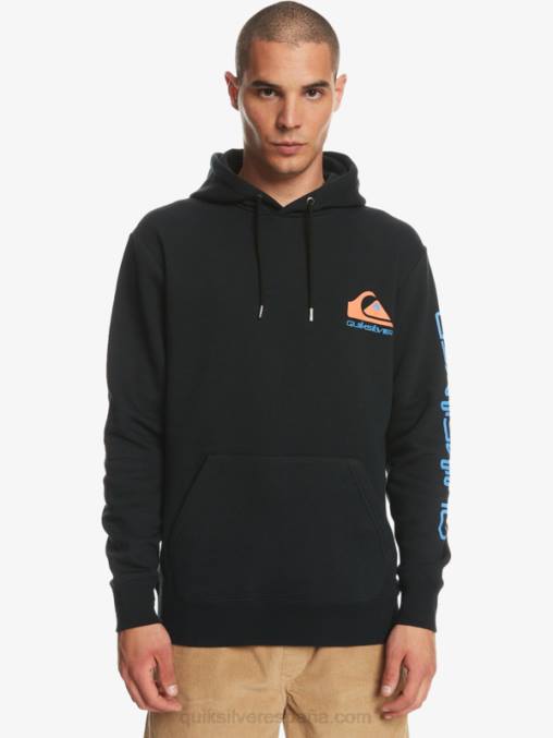 negro sudadera con logo omni en la parte superior de polar D6T4D1032 hombres Quiksilver