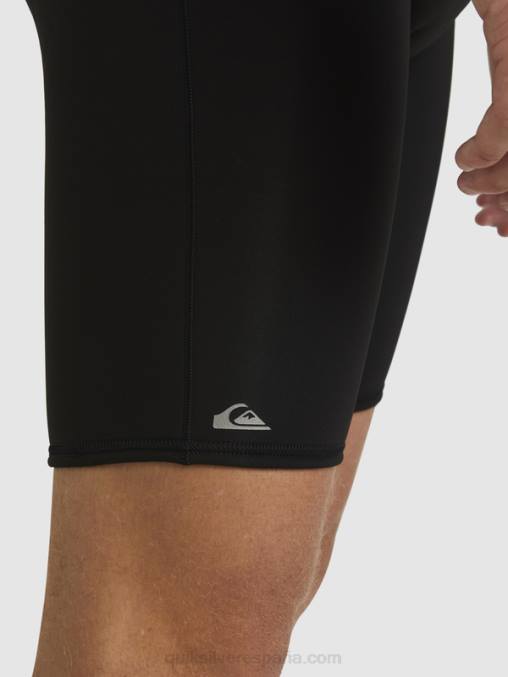 negro Traje de primavera de manga corta con cremallera trasera para sesiones diarias de 2/2 mm D6T4D1432 hombres Quiksilver