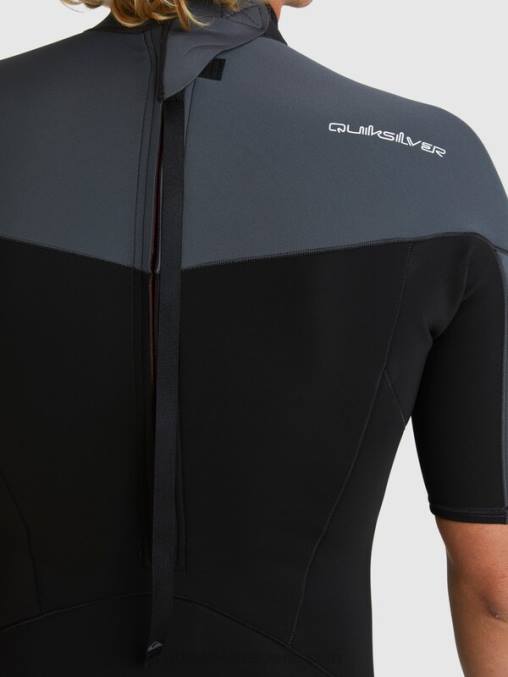 negro/bronce Traje de primavera de manga corta con cremallera trasera para sesiones diarias de 2/2 mm D6T4D1433 hombres Quiksilver