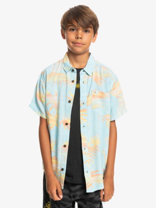 azul cielo desgarrado 8-16 camisa de manga corta rota D6T4D2197 Niños Quiksilver