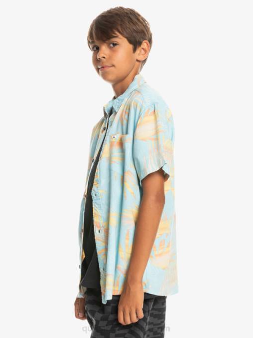 azul cielo desgarrado 8-16 camisa de manga corta rota D6T4D2197 Niños Quiksilver