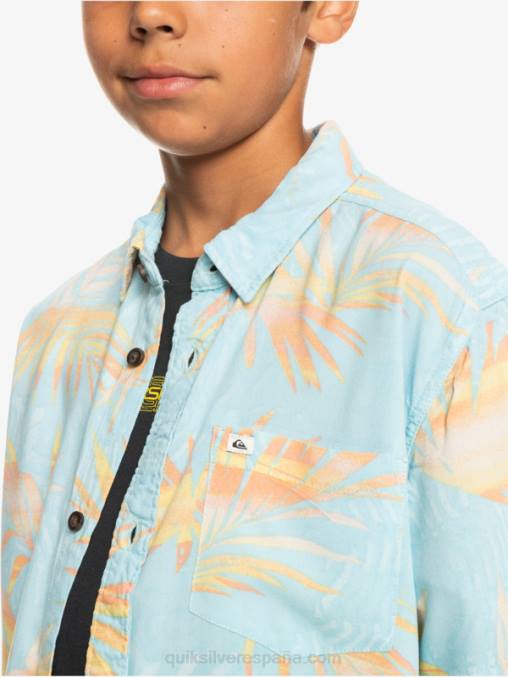 azul cielo desgarrado 8-16 camisa de manga corta rota D6T4D2197 Niños Quiksilver