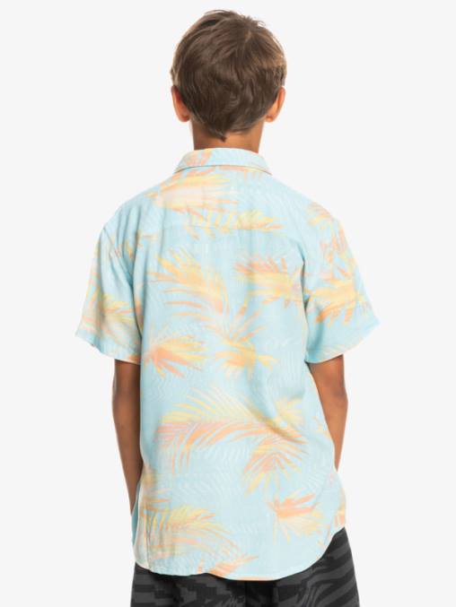 azul cielo desgarrado 8-16 camisa de manga corta rota D6T4D2197 Niños Quiksilver