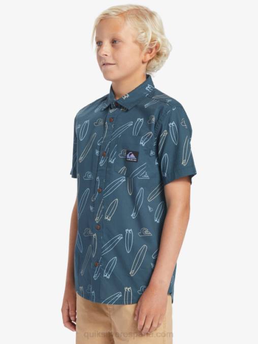 azul marino de medianoche ¿dónde está mi tabla ¿dónde está mi camiseta de manga corta D6T4D2009 Niños Quiksilver
