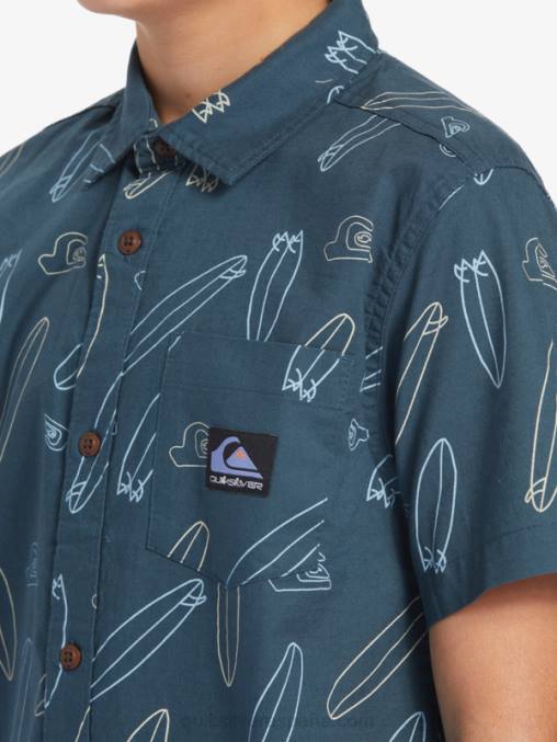 azul marino de medianoche ¿dónde está mi tabla ¿dónde está mi camiseta de manga corta D6T4D2009 Niños Quiksilver
