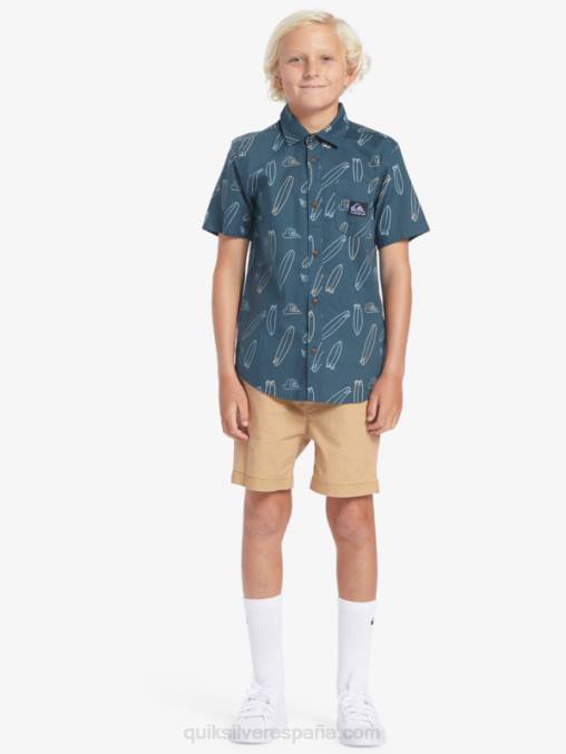 azul marino de medianoche ¿dónde está mi tabla ¿dónde está mi camiseta de manga corta D6T4D2009 Niños Quiksilver