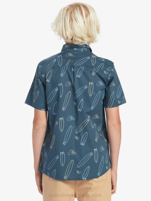azul marino de medianoche ¿dónde está mi tabla ¿dónde está mi camiseta de manga corta D6T4D2009 Niños Quiksilver