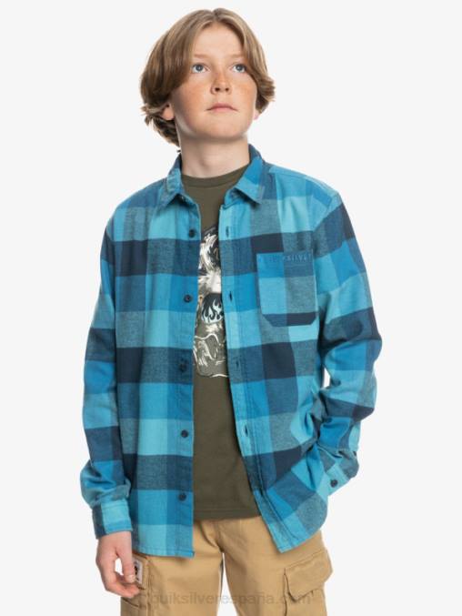 madre mosca azul delph 8-16 motherfly camisa de franela de manga larga D6T4D2308 Niños Quiksilver