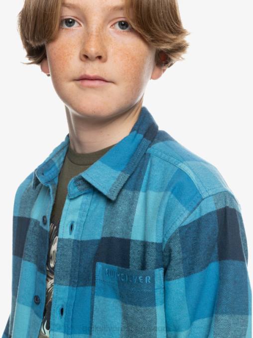 madre mosca azul delph 8-16 motherfly camisa de franela de manga larga D6T4D2308 Niños Quiksilver