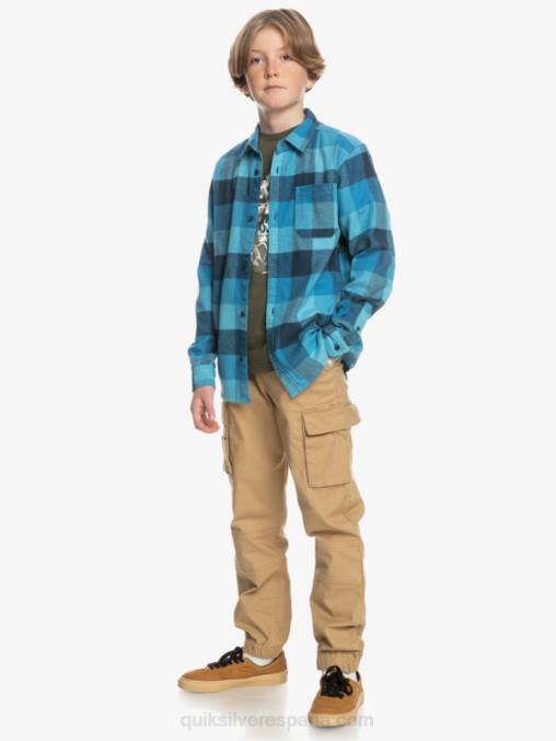madre mosca azul delph 8-16 motherfly camisa de franela de manga larga D6T4D2308 Niños Quiksilver