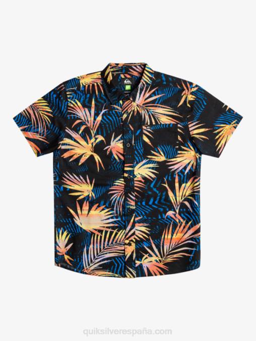 negro rasgado 8-16 camisa de manga corta rota D6T4D2196 Niños Quiksilver