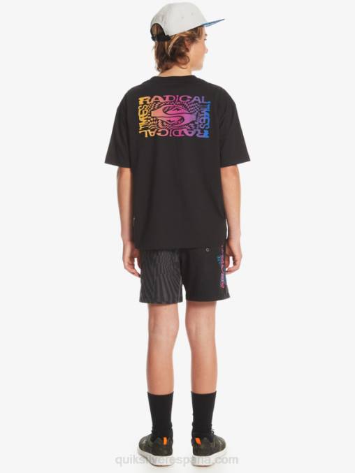 negro camiseta bandera radical 8-16 D6T4D1966 Niños Quiksilver
