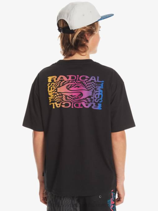 negro camiseta bandera radical 8-16 D6T4D1966 Niños Quiksilver